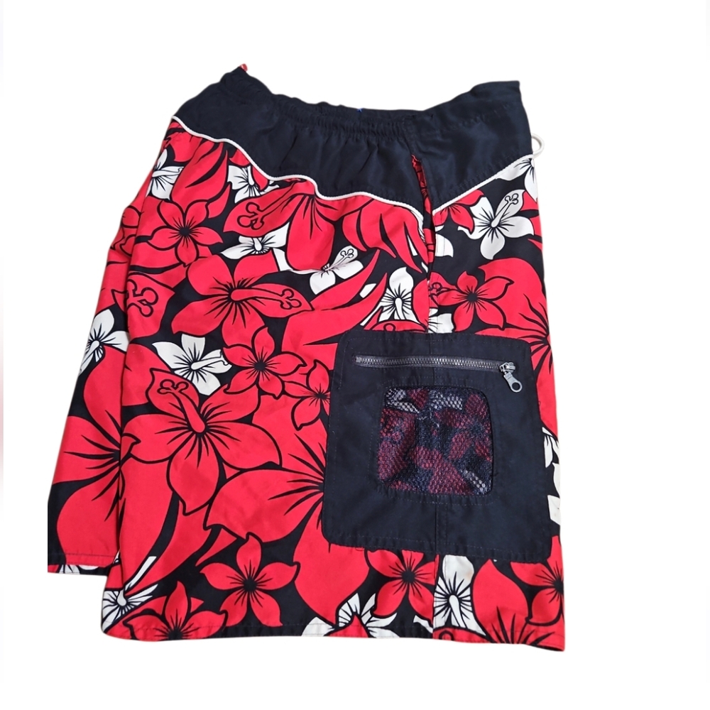 Red Floral Swim Shorts Surf Gear STIG M 4th of July Pre-owned Circular Fashion - Picture 4 of 17